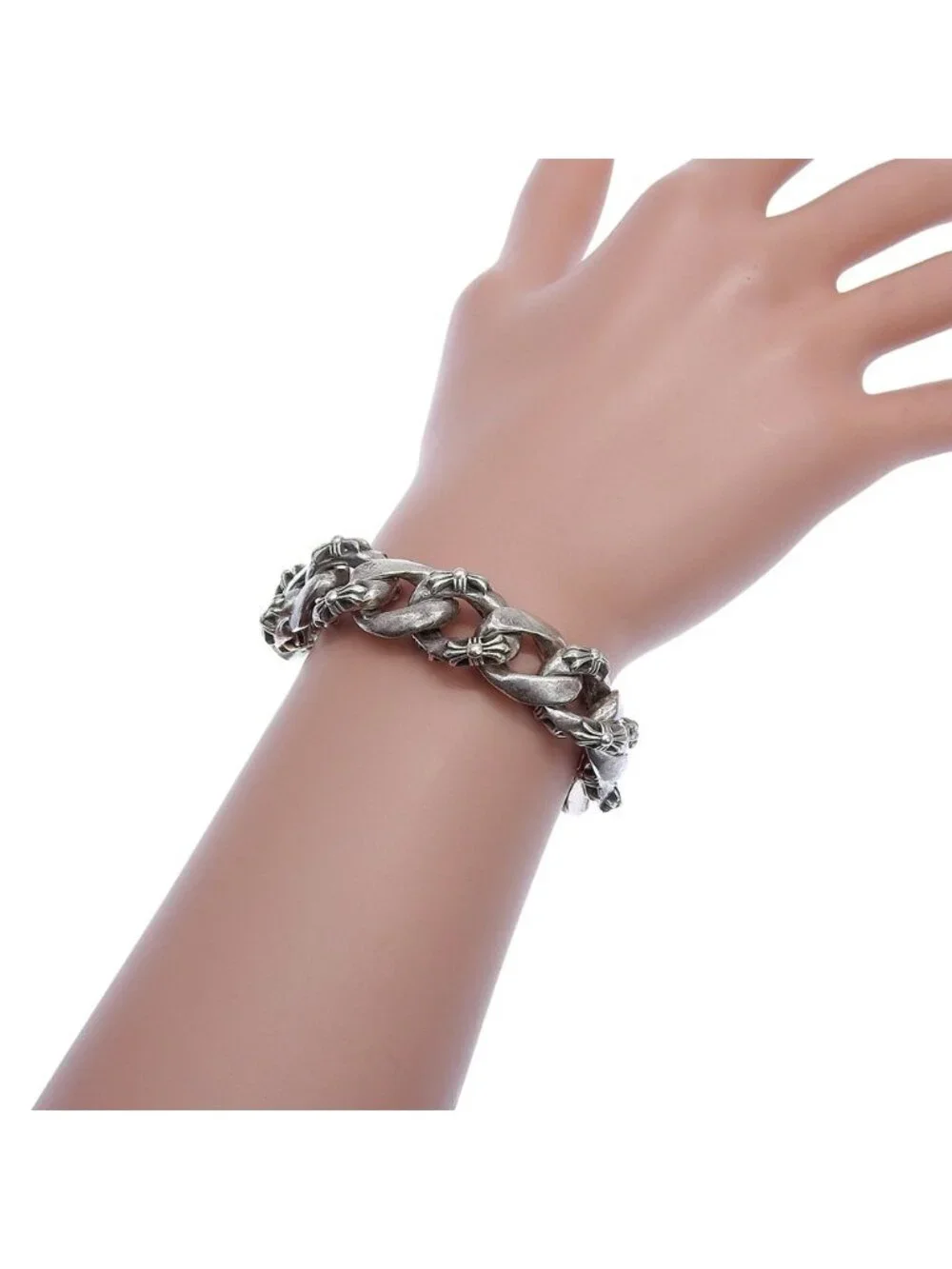 Chrome Hearts Fancy Chain Lnk 925 Sterling Silver Bracelet